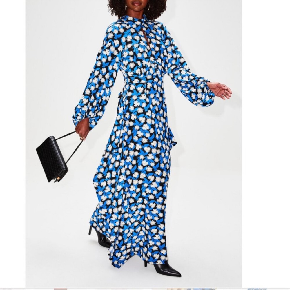 STAUD Blue Floral Maxi Dress
